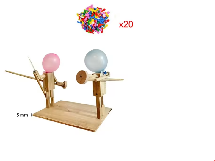 Handmade Balloon Heads Wooden Fighter Puppets by My Store 4