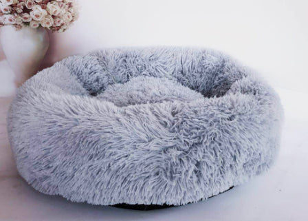 Round Plush Dog Bed for Small Dogs and Puppies by My Store 4