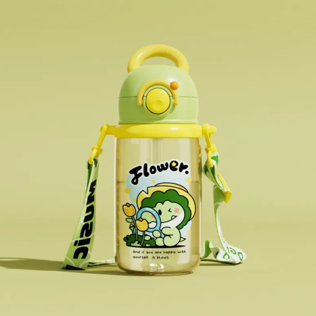 Children's Whale Cartoon Diving Fountain Water Bottle - Tritan Leakproof Sippy Cup (Various Sizes & Colors) by My Store 4