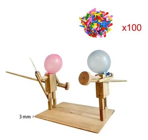 Handmade Balloon Heads Wooden Fighter Puppets by My Store 4
