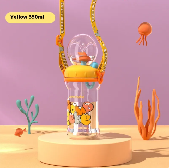 Children's Whale Cartoon Diving Fountain Water Bottle - Tritan Leakproof Sippy Cup (Various Sizes & Colors) by My Store 4