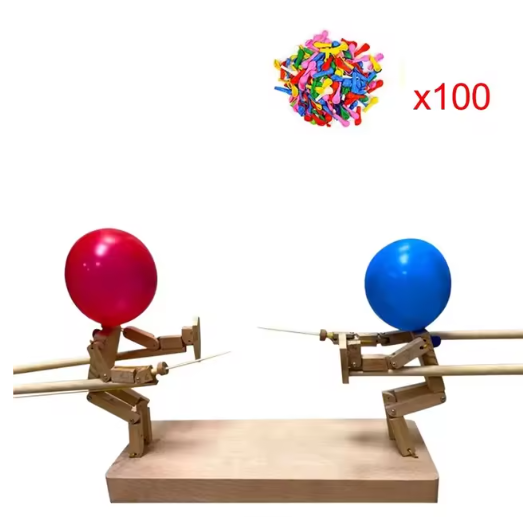 Handmade Balloon Heads Wooden Fighter Puppets by My Store 4
