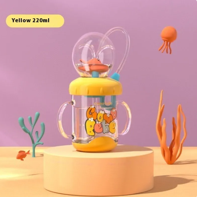 Children's Whale Cartoon Diving Fountain Water Bottle - Tritan Leakproof Sippy Cup (Various Sizes & Colors) by My Store 4