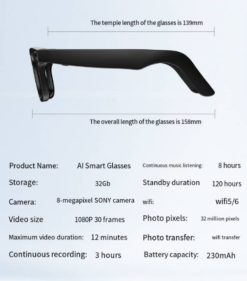 AI Camera Smart Glasses by My Store 4