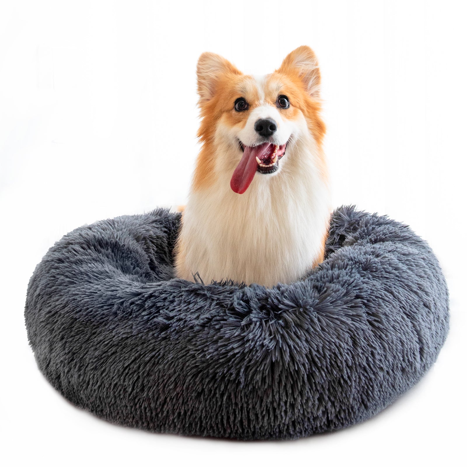 Round Plush Dog Bed for Small Dogs and Puppies by My Store 4