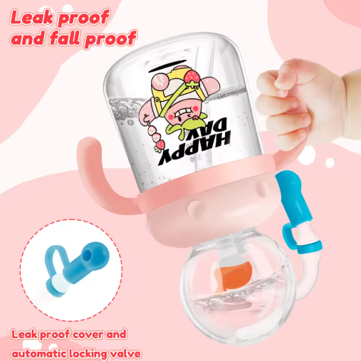 Children's Whale Cartoon Diving Fountain Water Bottle - Tritan Leakproof Sippy Cup (Various Sizes & Colors) by My Store 4