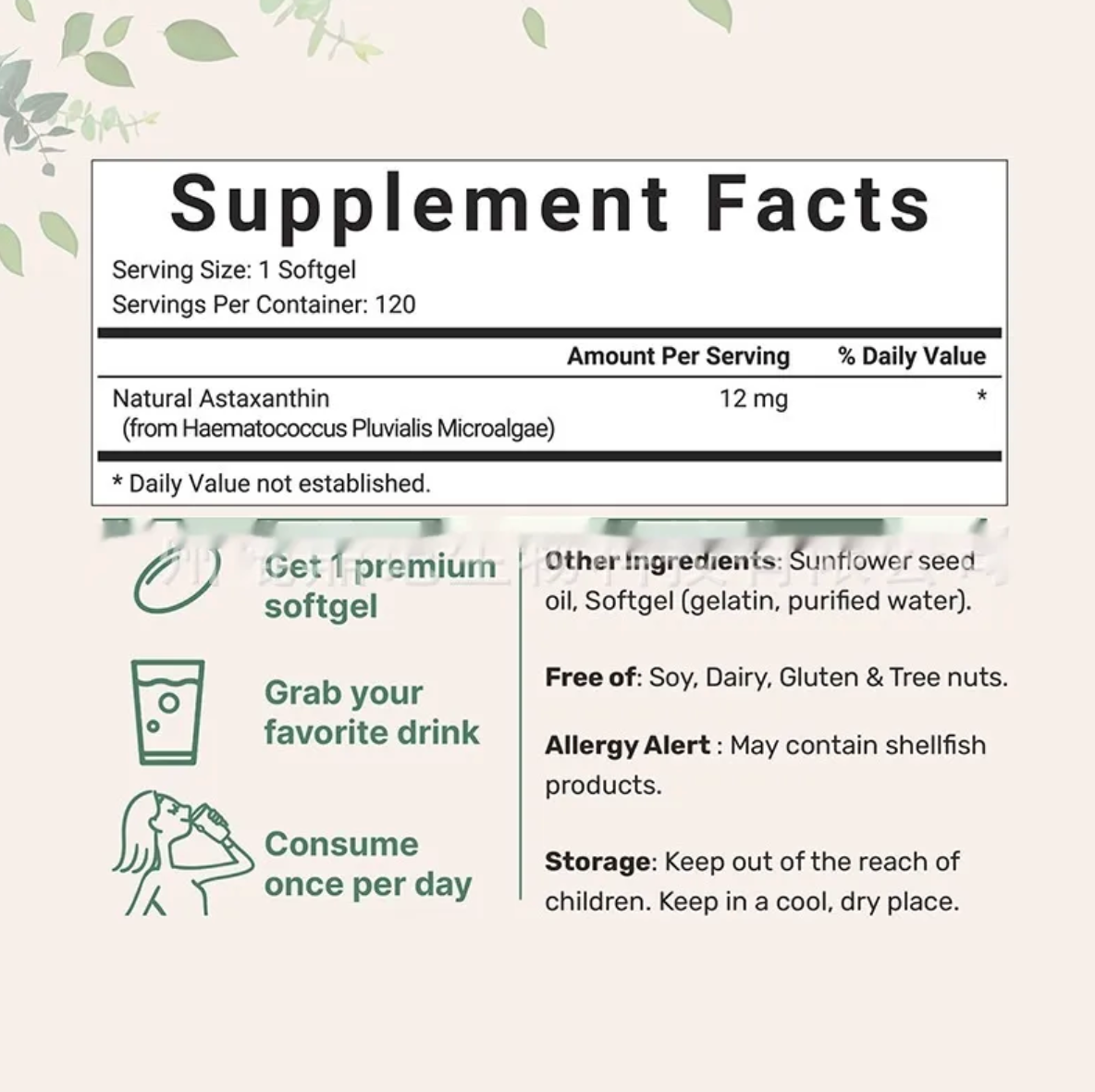 Astaxanthin Soft Capsules – 120 Tablets by My Store 4