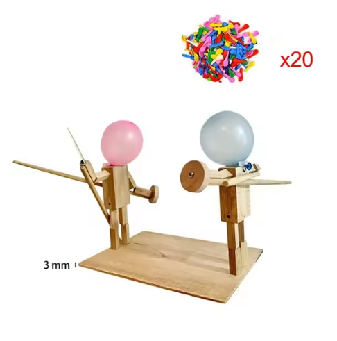 Handmade Balloon Heads Wooden Fighter Puppets by My Store 4