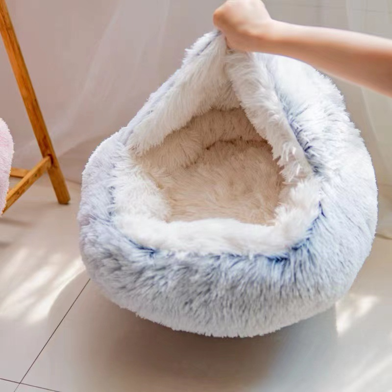 Cozy Nest Semi-Closed Pet Bed for Cats and Small Dogs by My Store 4