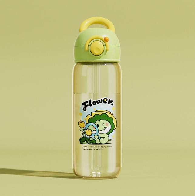Children's Whale Cartoon Diving Fountain Water Bottle - Tritan Leakproof Sippy Cup (Various Sizes & Colors) by My Store 4