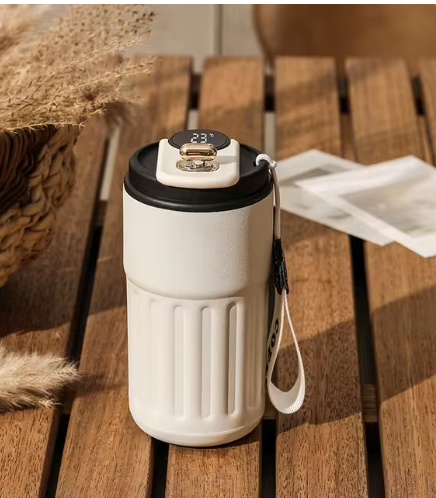 Smart Digital Thermal Bottle Portable Coffee Mug Stainless Steel Water Bottle In-Car Insulated Cup Keep Cold Vacuum Flasks 450ml by My Store 4