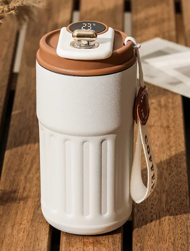 Smart Digital Thermal Bottle Portable Coffee Mug Stainless Steel Water Bottle In-Car Insulated Cup Keep Cold Vacuum Flasks 450ml by My Store 4