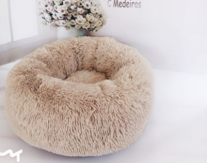 Round Plush Dog Bed for Small Dogs and Puppies by My Store 4